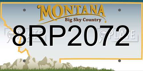 8RP2072 Montana License Plate