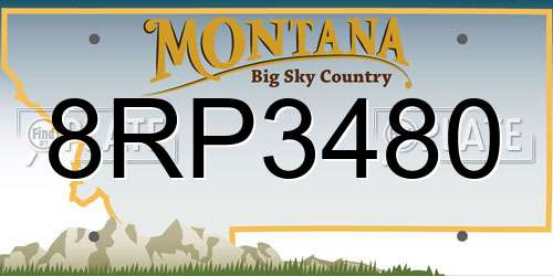 8RP3480 Montana License Plate