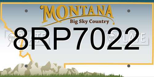 8RP7022 Montana License Plate