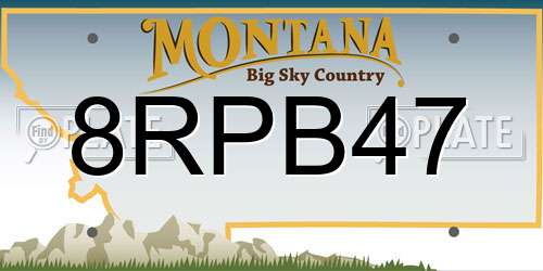 8RPB47 Montana License Plate