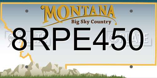 8RPE450 Montana License Plate