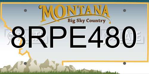 8RPE480 Montana License Plate