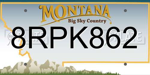 8RPK862 Montana License Plate