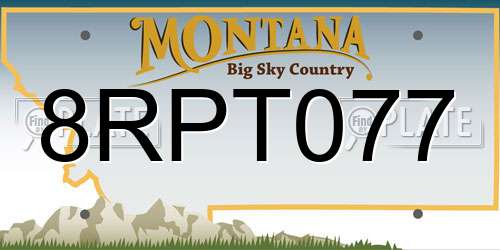 8RPT077 Montana License Plate
