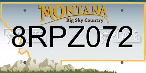 8RPZ072 Montana License Plate