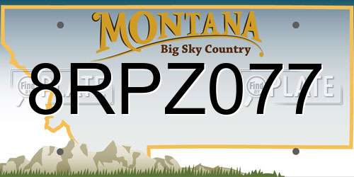 8RPZ077 Montana License Plate