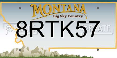 8RTK57 Montana License Plate