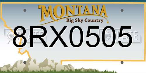 8RX0505 Montana License Plate