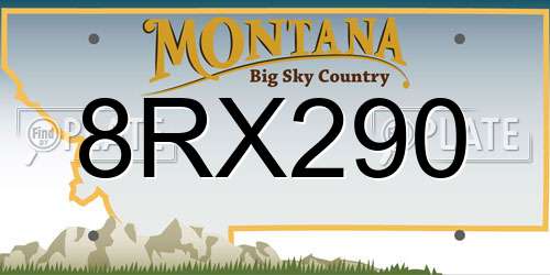 8RX290 Montana License Plate