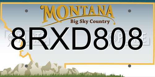 8RXD808 Montana License Plate