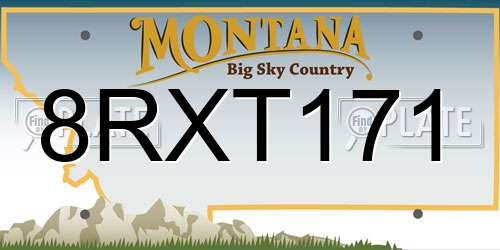 8RXT171 Montana License Plate