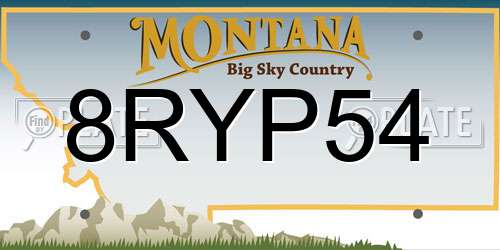 8RYP54 Montana License Plate