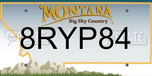 8RYP84 Montana License Plate