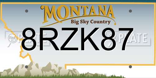 8RZK87 Montana License Plate