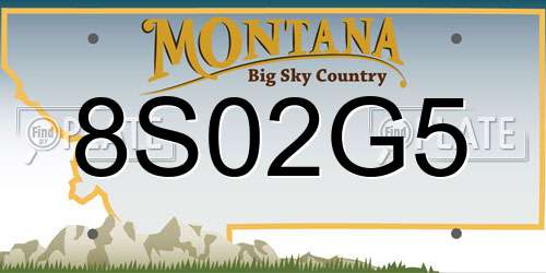 8S02G5 Montana License Plate