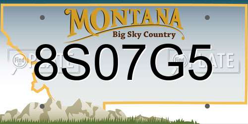 8S07G5 Montana License Plate