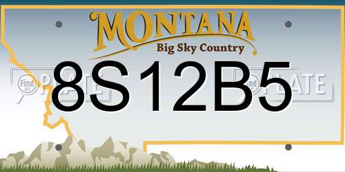 8S12B5 Montana License Plate