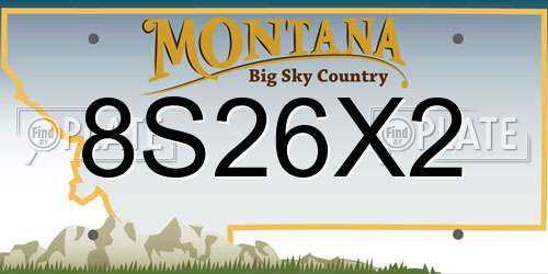 8S26X2 Montana License Plate