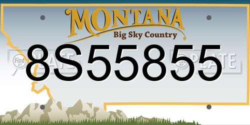 8S55855 Montana License Plate