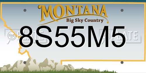 8S55M5 Montana License Plate
