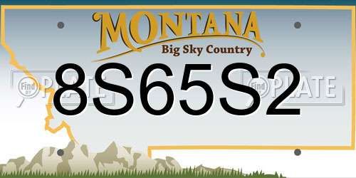 8S65S2 Montana License Plate