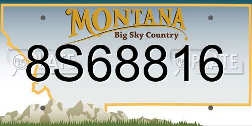 8S68816 Montana License Plate