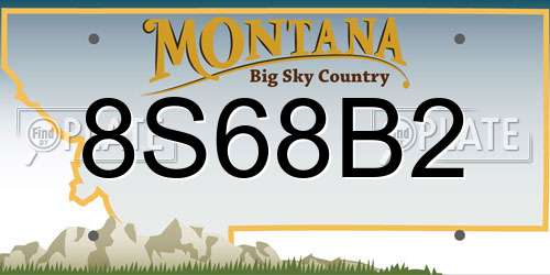 8S68B2 Montana License Plate