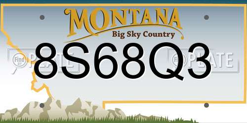 8S68Q3 Montana License Plate