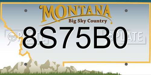 8S75B0 Montana License Plate