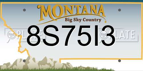 8S75I3 Montana License Plate
