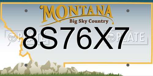8S76X7 Montana License Plate