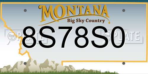 8S78S0 Montana License Plate