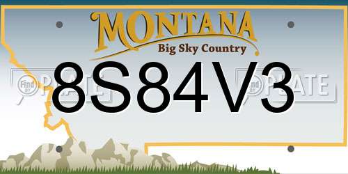 8S84V3 Montana License Plate