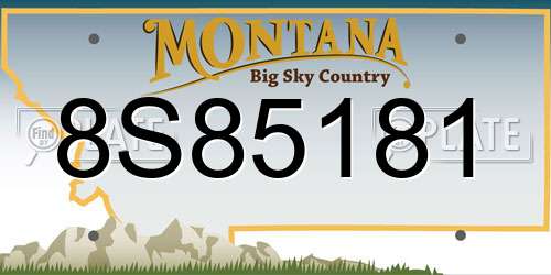 8S85181 Montana License Plate