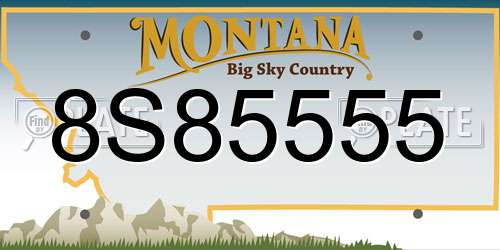 8S85555 Montana License Plate