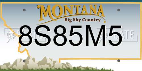 8S85M5 Montana License Plate