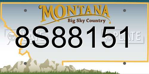 8S88151 Montana License Plate