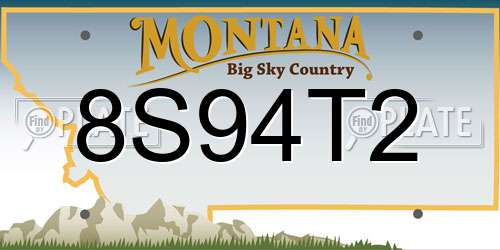 8S94T2 Montana License Plate