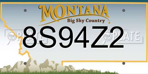 8S94Z2 Montana License Plate