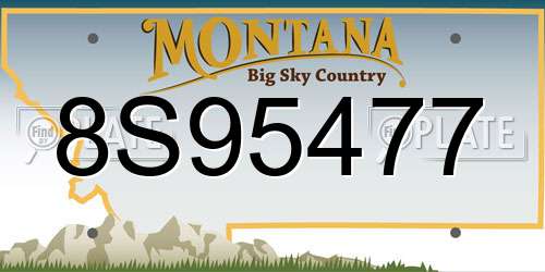 8S95477 Montana License Plate