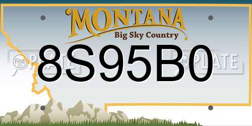 8S95B0 Montana License Plate
