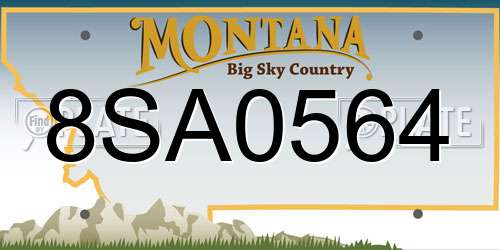 8SA0564 Montana License Plate