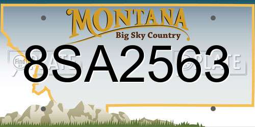 8SA2563 Montana License Plate