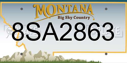 8SA2863 Montana License Plate