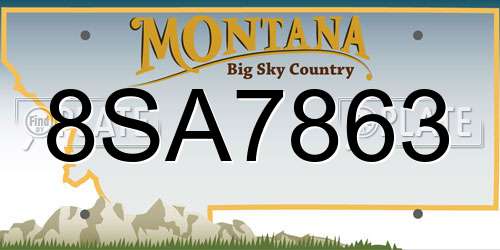 8SA7863 Montana License Plate