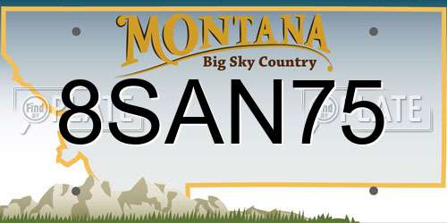 8SAN75 Montana License Plate