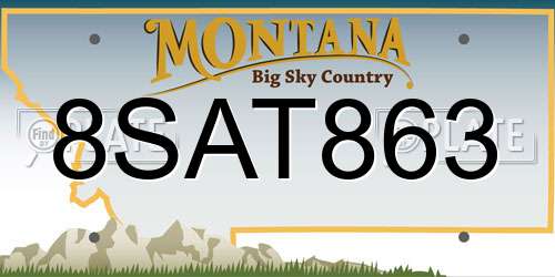 8SAT863 Montana License Plate