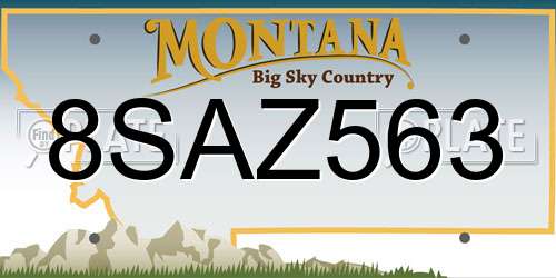 8SAZ563 Montana License Plate