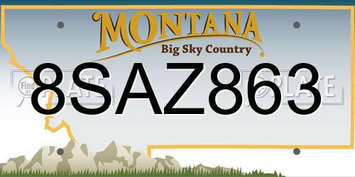 8SAZ863 Montana License Plate