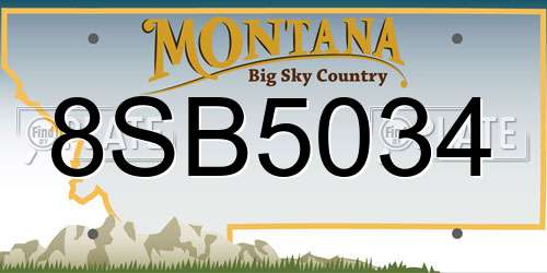 8SB5034 Montana License Plate
